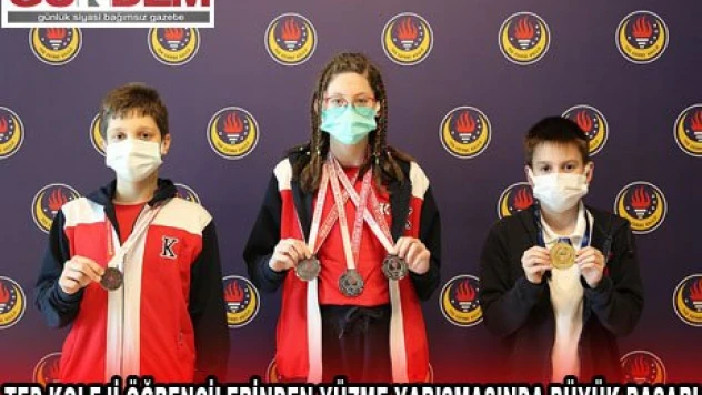 TED Koleji öğrencilerinden yüzme yarışmasında büyük başarı