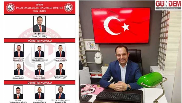 İnşaat Sanatkârları Esnaf Odası'nda Cenk Dilmeç Adaylığını Açıkladı