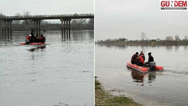 Kayıp genci arama Meriç Nehri'nde umutla devam ediyor