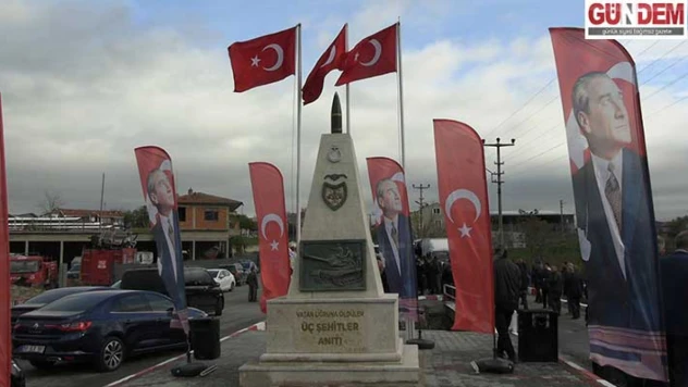 Lalapaşa'daki üç şehitler anıtı törenle açıldı