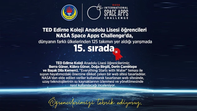 TED Edirne Koleji'nden Dünya Çapında Başarı