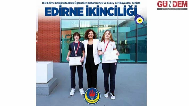 TED Edirne Koleji öğrencileri teniste büyük başarı elde etti