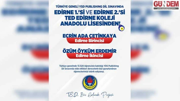 TED Edirne Koleji öğrencilerinden bir başarı daha