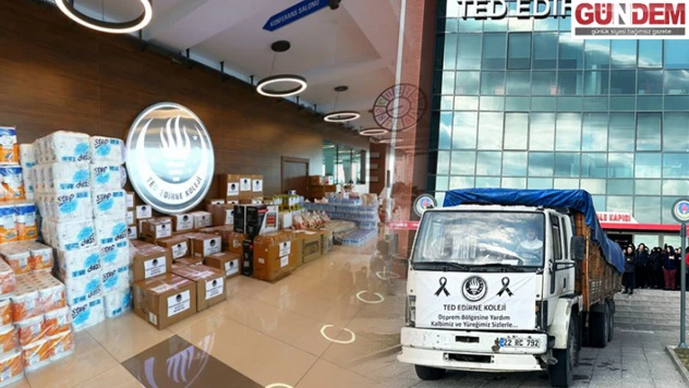 TED Edirne Koleji tarafından yardım malzemesi yola çıktı
