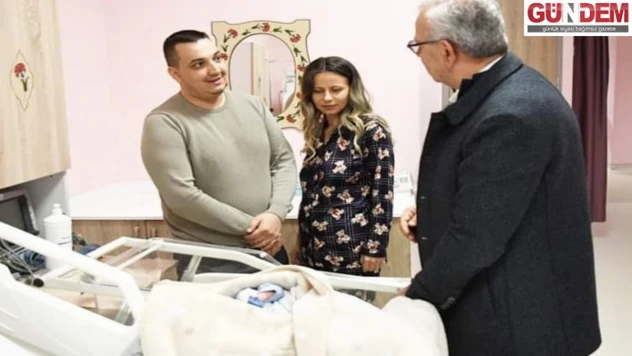 Yeni yılın ilk bebeği Keşan'da dünyaya geldi