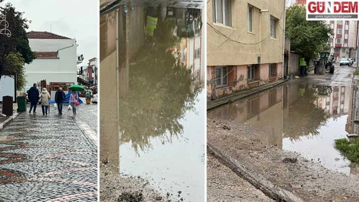 Edirne’de sağanak yağış etkili oldu