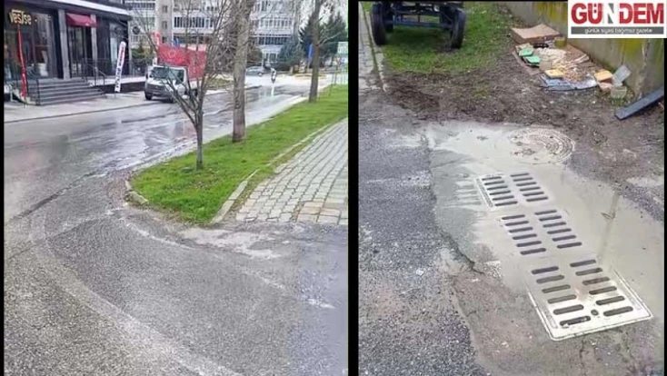 Rögar atığı caddeye taştı günlük yaşam olumsuz etkilendi