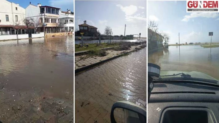 Şiddetli yağış nedeniyle Enez’de su baskınları meydana geldi
