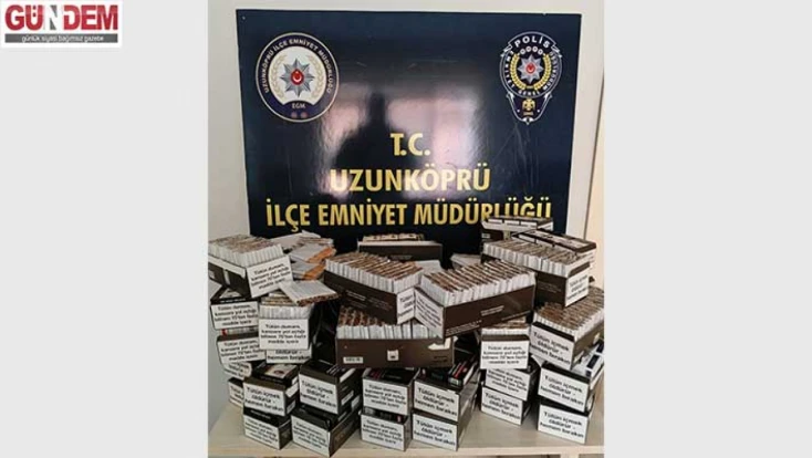 Uzunköprü’de kaçak makaron operasyonu