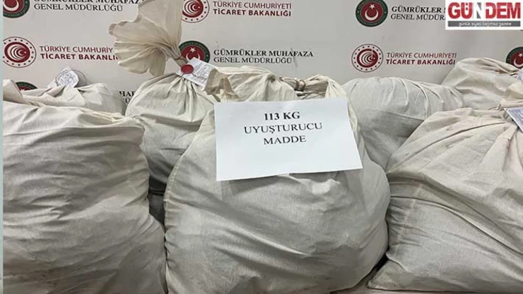 113 kilo 664 gram esrar ele geçirildi