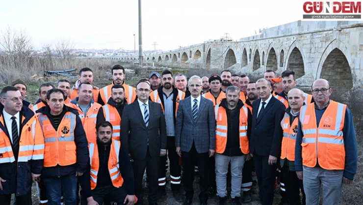 6 asırlık Uzunköprü'de restorasyon çalışmaları hızla ilerliyor