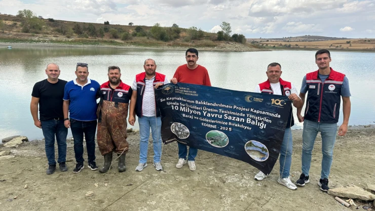 975 bin 440 pullu sazan yavrusu Tekirdağ'daki göletlere bırakıldı