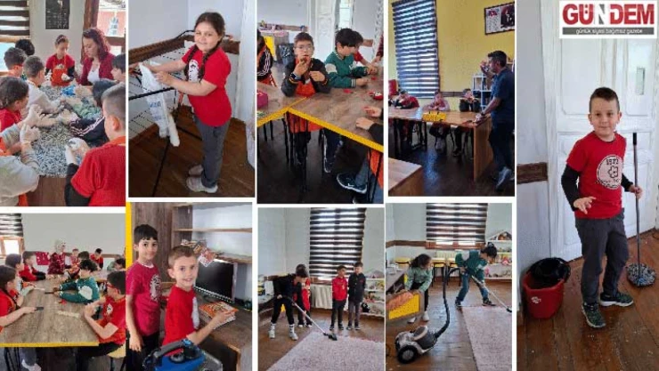 Atölye evinde el becerilerini geliştiriyorlar