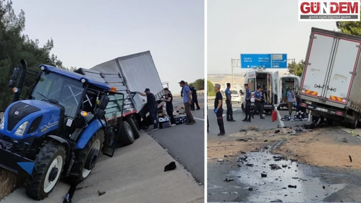 Buğday yüklü römorka çarpan kamyonetteki 3 kişi öldü