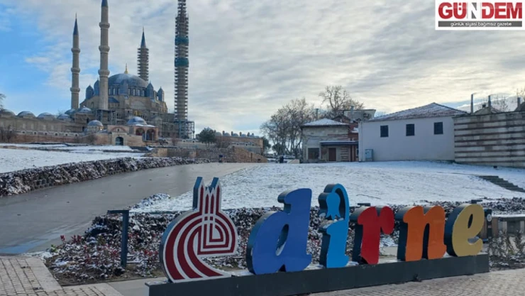 Edirne beyaza büründü