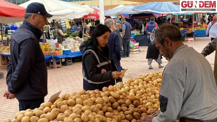 Edirne'de Ticaret Müdürlüğü ekiplerinden pazar denetimi
