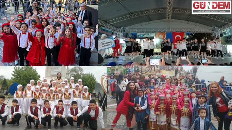 Edirne'deki okulların gösterileri ilgiyle izlendi