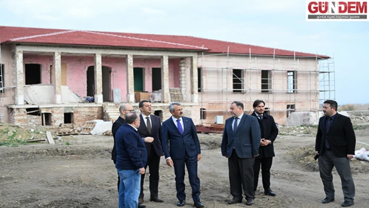 Edirne Valisi Sezer, Diyanet Akademisinde yapımı süren misafirhane ve yemekhanede inceleme yaptı