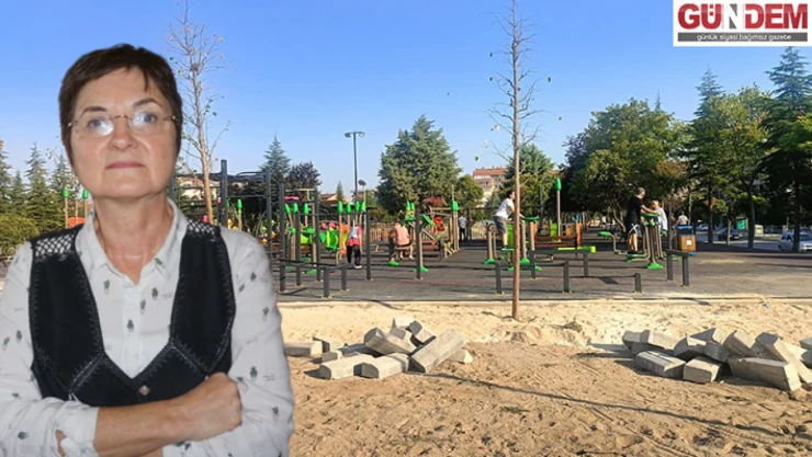 Gölet Park'ta son toprak da betona gömüldü