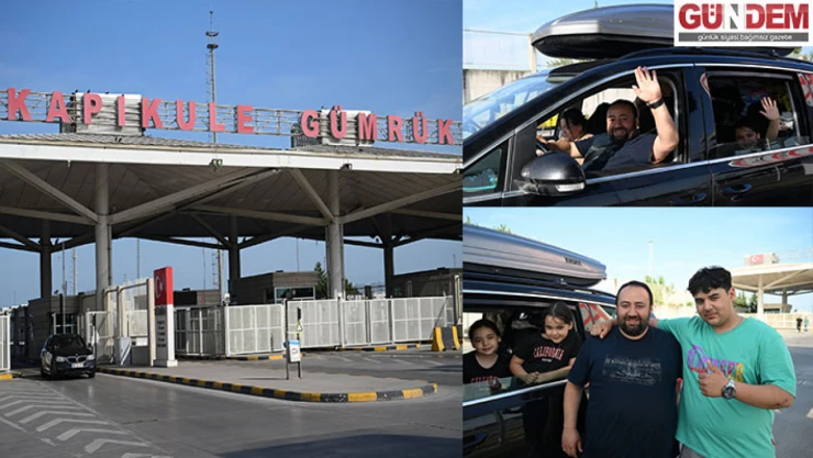 Gurbetçiler yurda giriş yaptıktan sonra duygu dolu anlar yaşadı