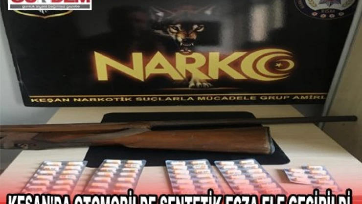 KEŞAN'DA OTOMOBİLDE SENTETİK ECZA ELE GEÇİRİLDİ