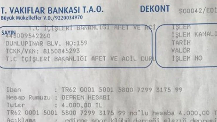 Maç hasılatı Elazığ'a