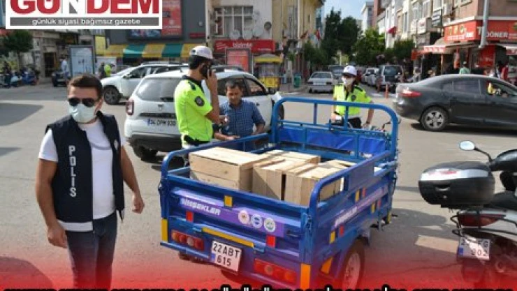 Keşan'da huzur uygulamasında 24 sürücüye 24 bin 882 lira ceza yazıldı