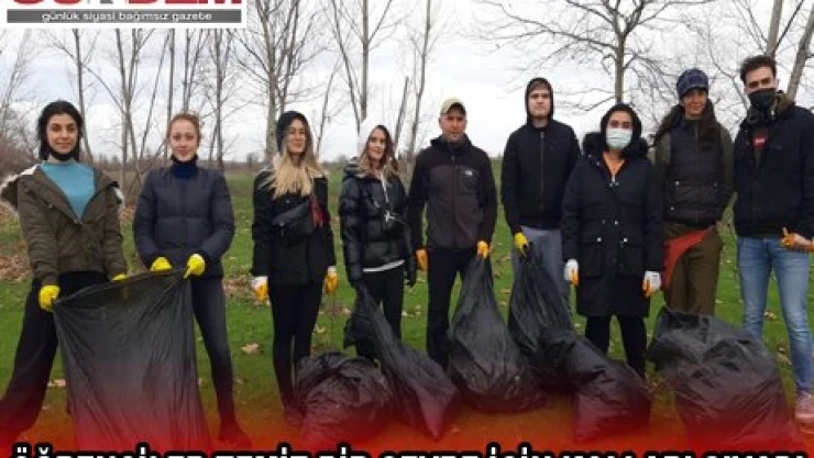 ÖĞRENCİLER TEMİZ BİR ÇEVRE İÇİN KOLLARI SIVADI