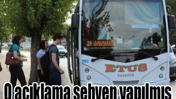 O açıklama sehven yapılmış