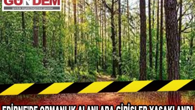 EDİRNE'DE ORMANLIK ALANLARA GİRİŞLER YASAKLANDI