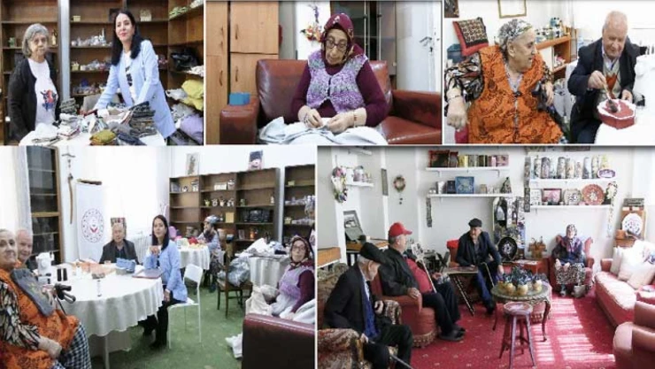 Huzurevi sakinleri sanatla üretip hayata renk katıyor