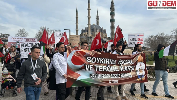 İsrail'in Gazze'ye yönelik saldırıları sessiz yürüyüşle protesto edildi