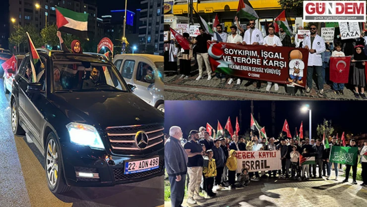 İsrail'in Gazze'ye yönelik saldırıları protesto edildi