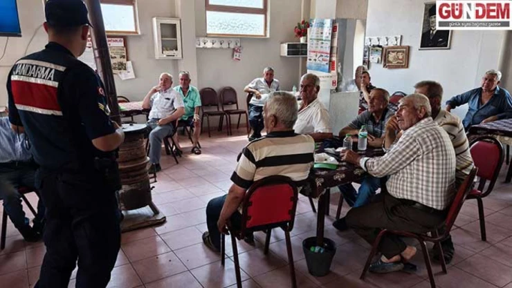 jandarma ekipleri orman yangınlarına karşı vatandaşları bilgilendirdi