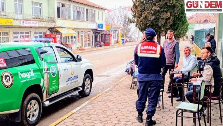 Jandarma ekiplerinden Lalapaşa'da bilgilendirme çalışması