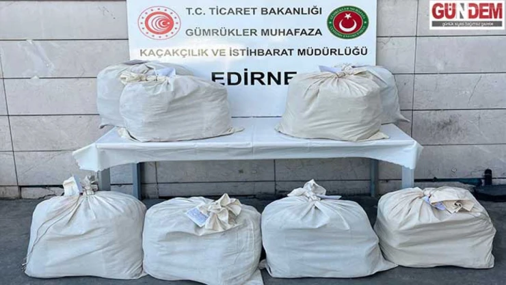 Kapıkule'de bir otobüste 87 kilo 752 gram uyuşturucu ele geçirildi
