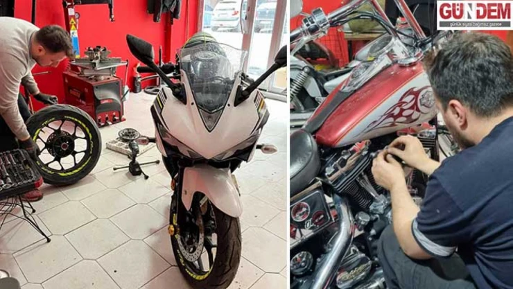 Klasik motosiklet ustalıkla ele alınıyor
