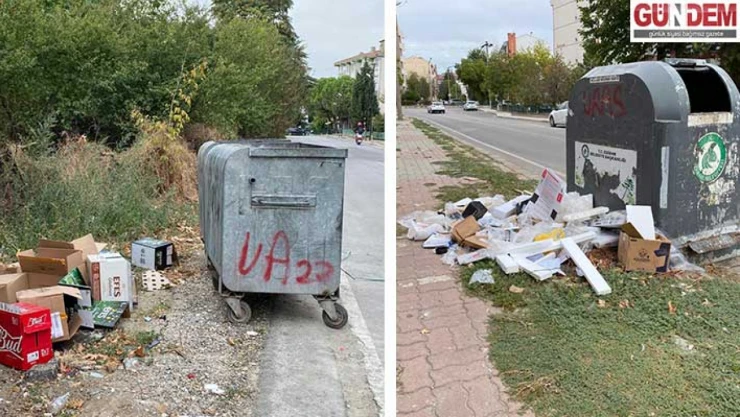 Konteynerlerin Çevresi Moloz ve Atıkla Doldu