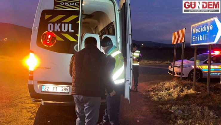 Köylerde okul servis araçlarına denetim