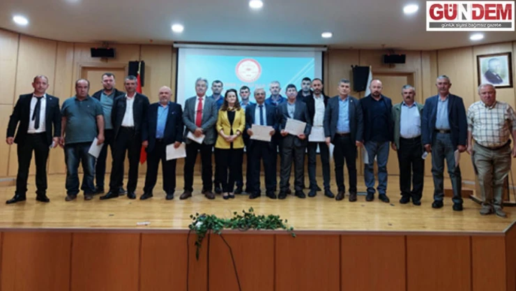 Lalapaşa ilçesi mahalle-köy muhtar ve azaları mazbatalarını aldı