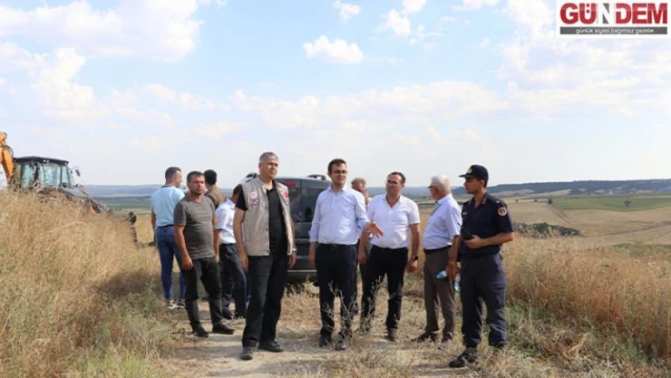 Meriç'teki yangında zarar gören alanda incelemede bulunuldu