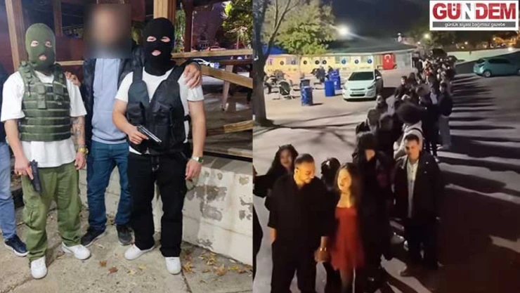 Partiye çelik yelek ve oyuncak silahla geldiler gözaltına alındılar
