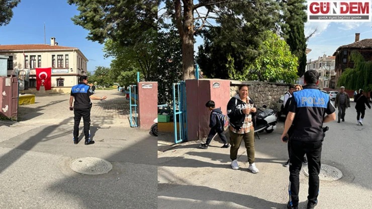 Polis ekiplerinden okul çevrelerinde uygulama