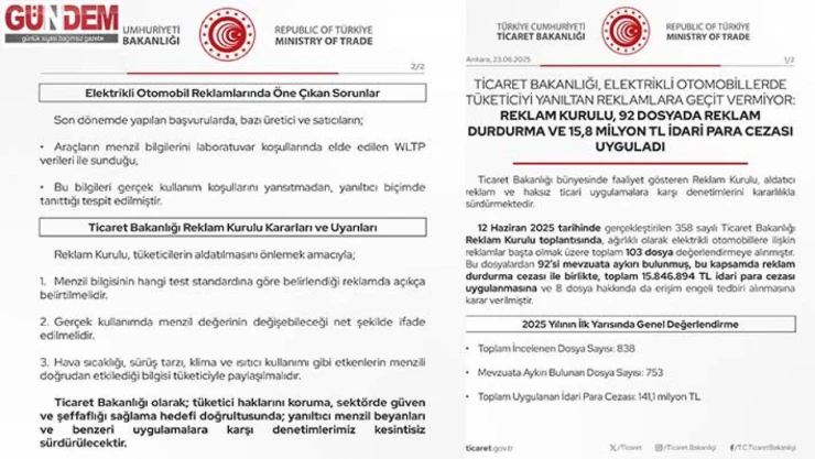 Reklam Kurulu'ndan tüketiciyi yanıltan elektrikli otomobil reklamlarına ceza