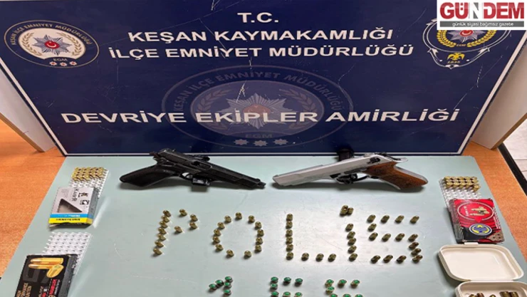 Tabanca ve fişekler ele geçirildi