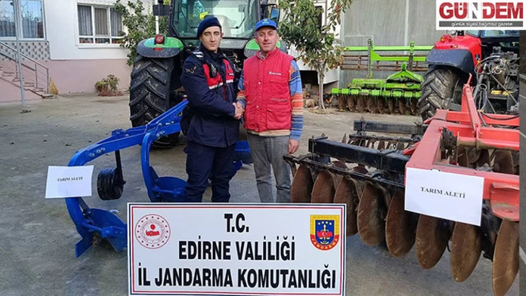 Tarım aleti çalan şüpheliler jandarma tarafından yakalandı