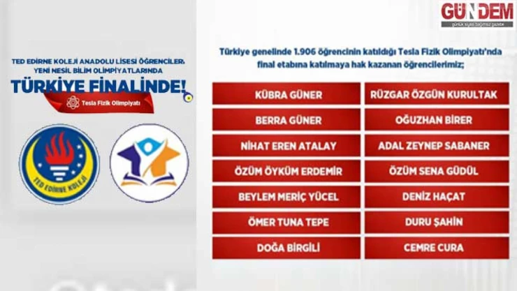 TED Edirne Koleji öğrencileri finalde