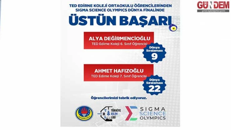 TED Edirne Kolejinden bir başarı daha