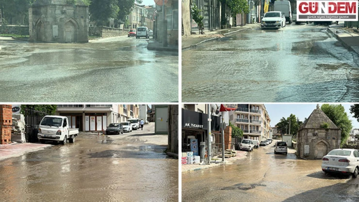 Tonlarca içme suyu saatler boyunca boşa aktı
