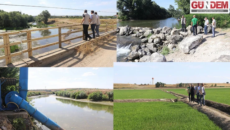 Tunca Nehri'nde kuraklık nedeniyle kontrollü sulamaya geçildi